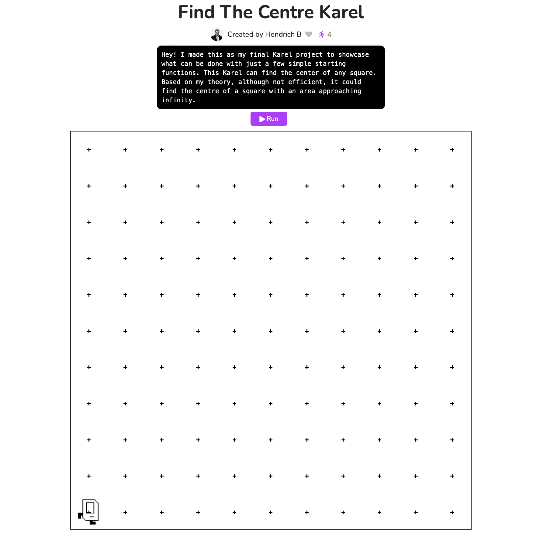 Find The Center Karel Project